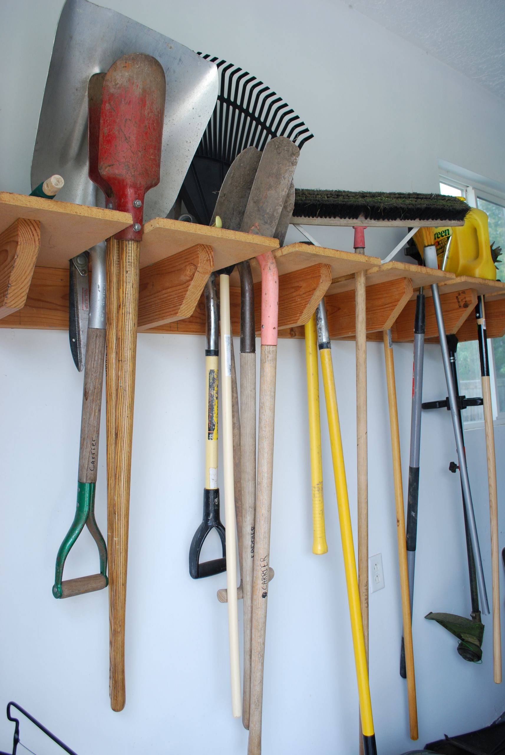 DIY Yard Tool Rack
 garden tools