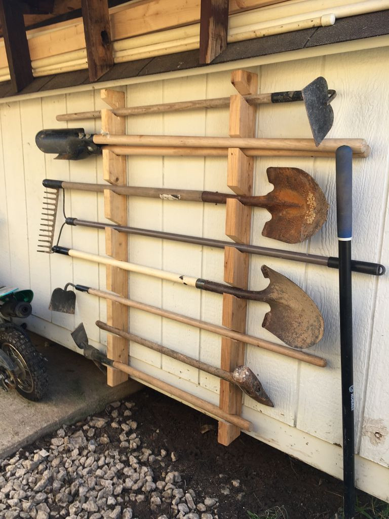 DIY Yard Tool Rack
 Garden Tool Rack