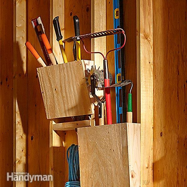 DIY Yard Tool Rack
 Slanted Garden Tool Rack Plans