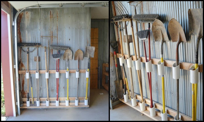 DIY Yard Tool Rack
 Organize your garage by making a PVC yard tool storage