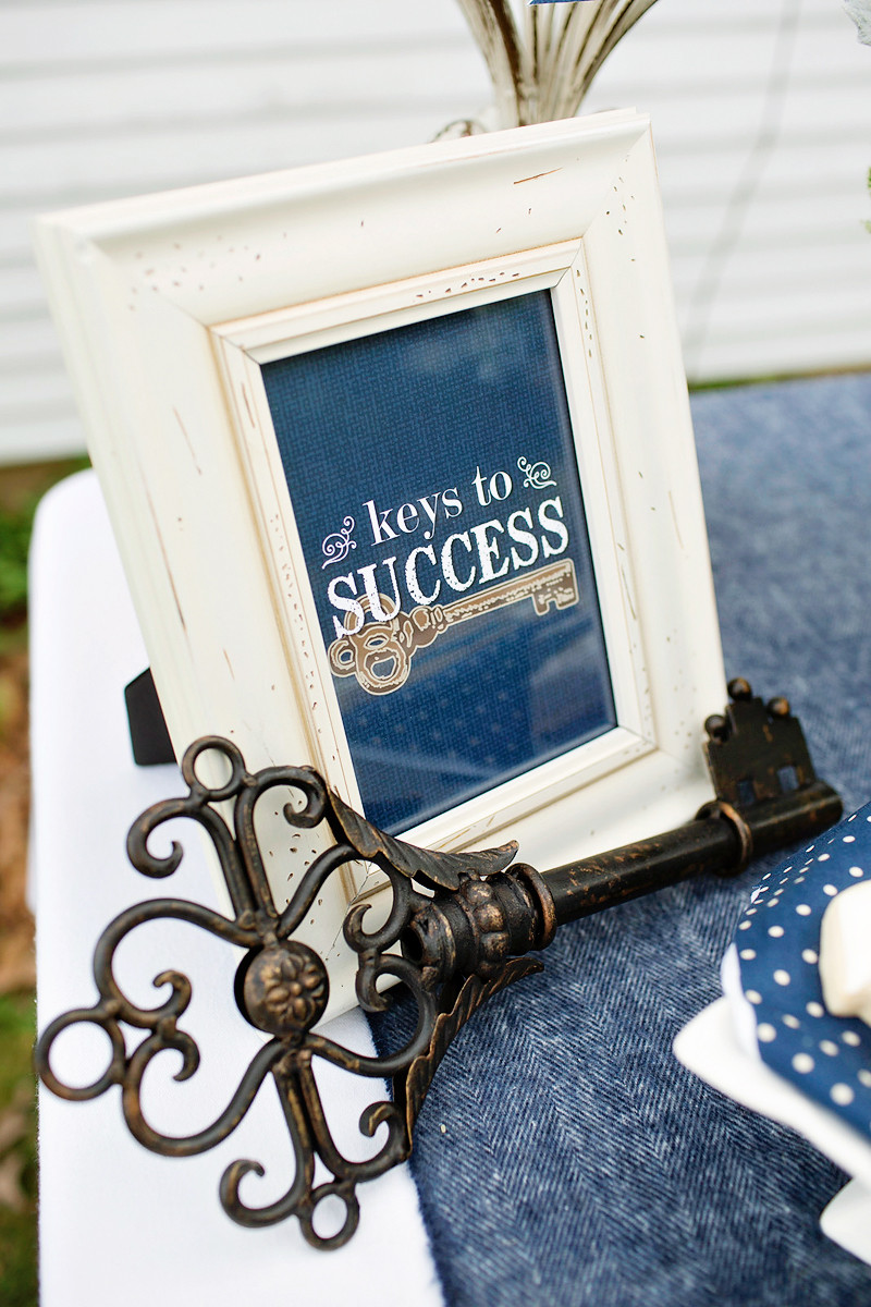 Doctoral Graduation Party Ideas
 Lovely & Rustic "Keys to Success" Graduation Party