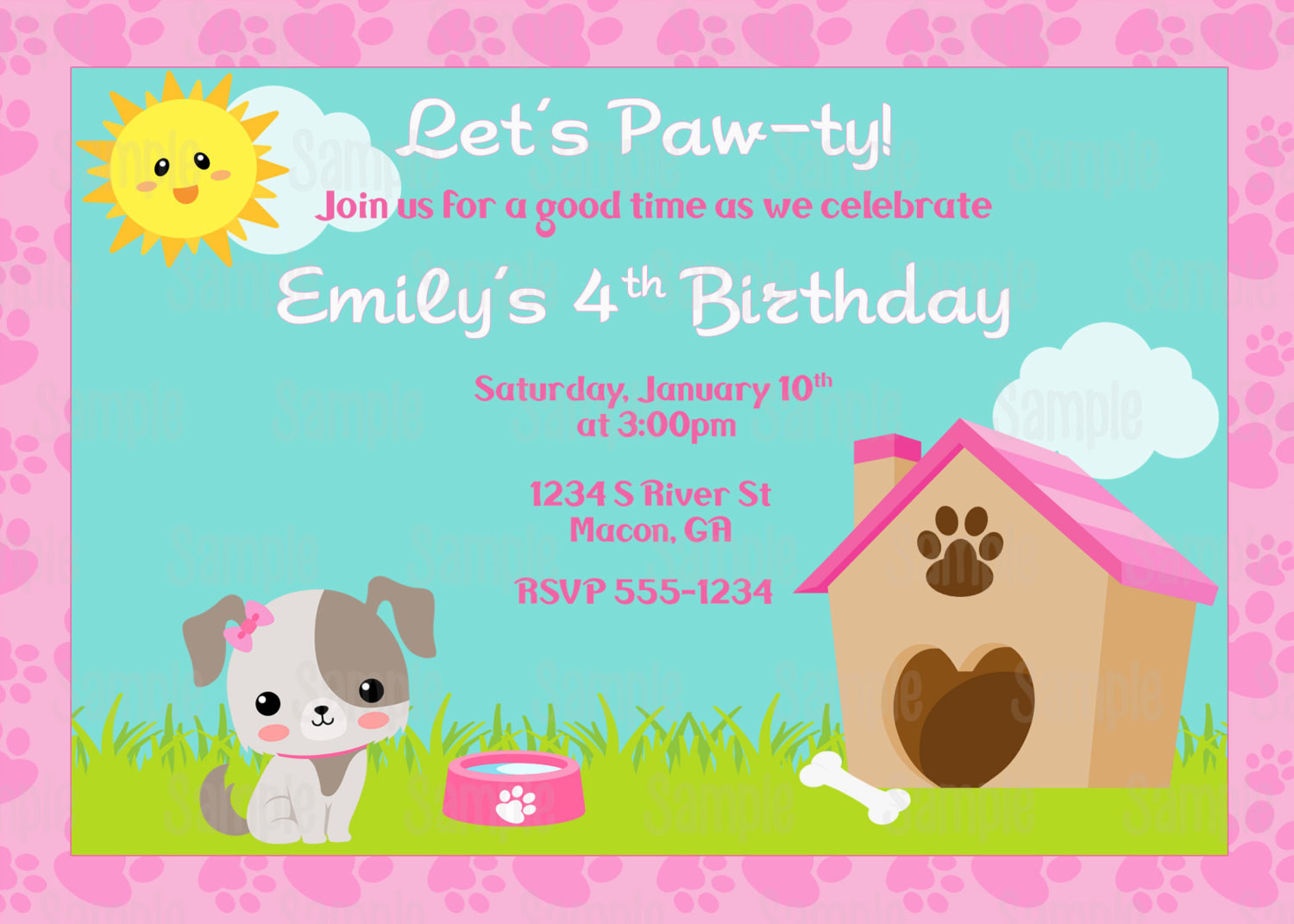 Dog Birthday Party Invitations
 Printable Puppy Dog Birthday Party Invitation plus FREE blank