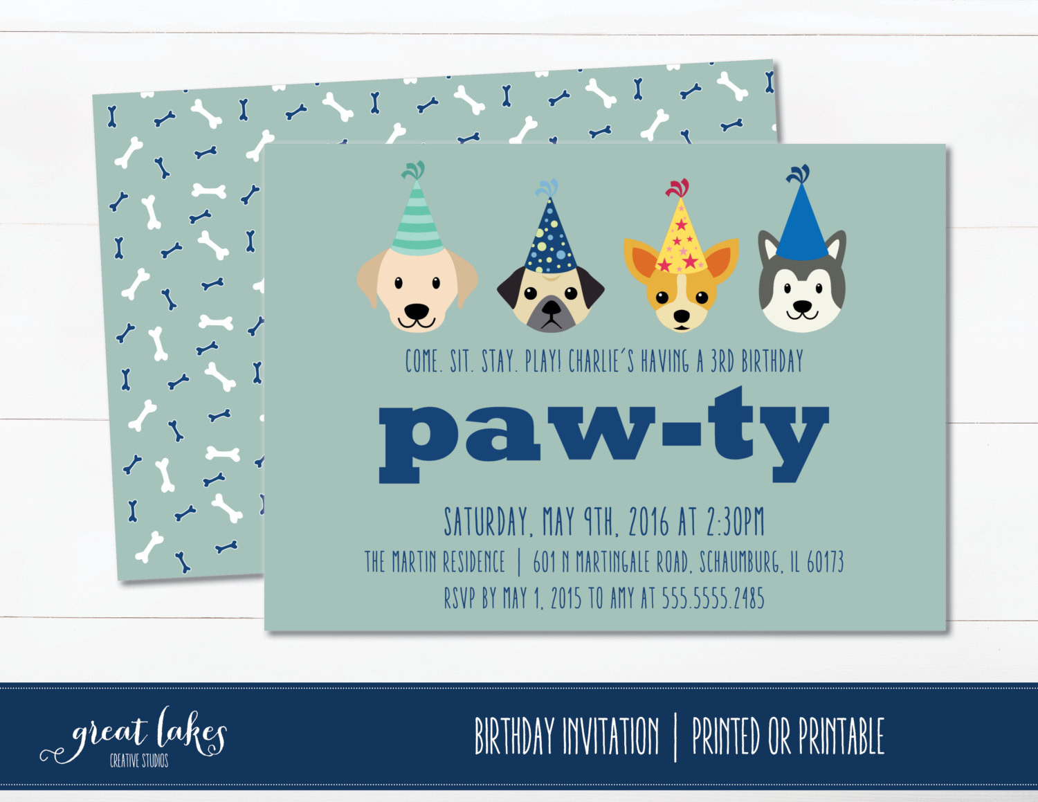 Dog Birthday Party Invitations
 Dog Birthday Invitation Doggie Birthday Party Puppy Party