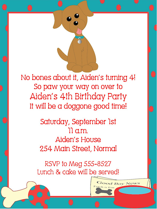 Dog Birthday Party Invitations
 Dog Birthday Invitations Ideas – Bagvania FREE Printable