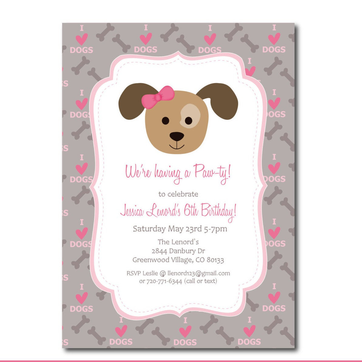 Dog Birthday Party Invitations
 Puppy Party Invitation with Editable Text Dog Party