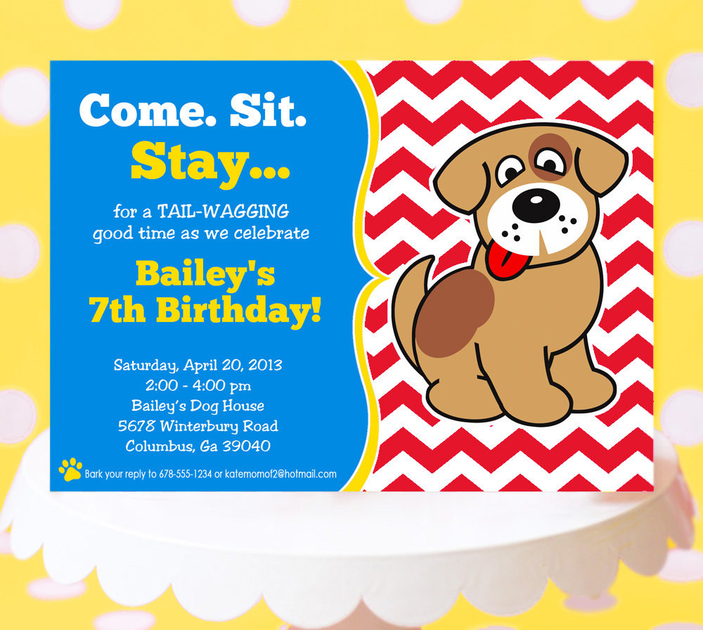 Dog Birthday Party Invitations
 Puppy Party Invitation Puppy Birthday Invitation Printable
