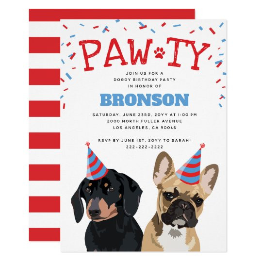 Dog Birthday Party Invitations
 Funny Puppy Dog Birthday Party Invitation