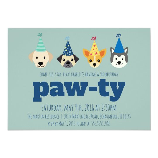 Dog Birthday Party Invitations
 Puppy Birthday Party Invitation Dog Party Invite