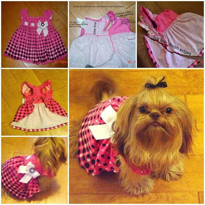 Dog Clothes DIY
 DIY Dog Dress from Baby Dress LovePetsDIY