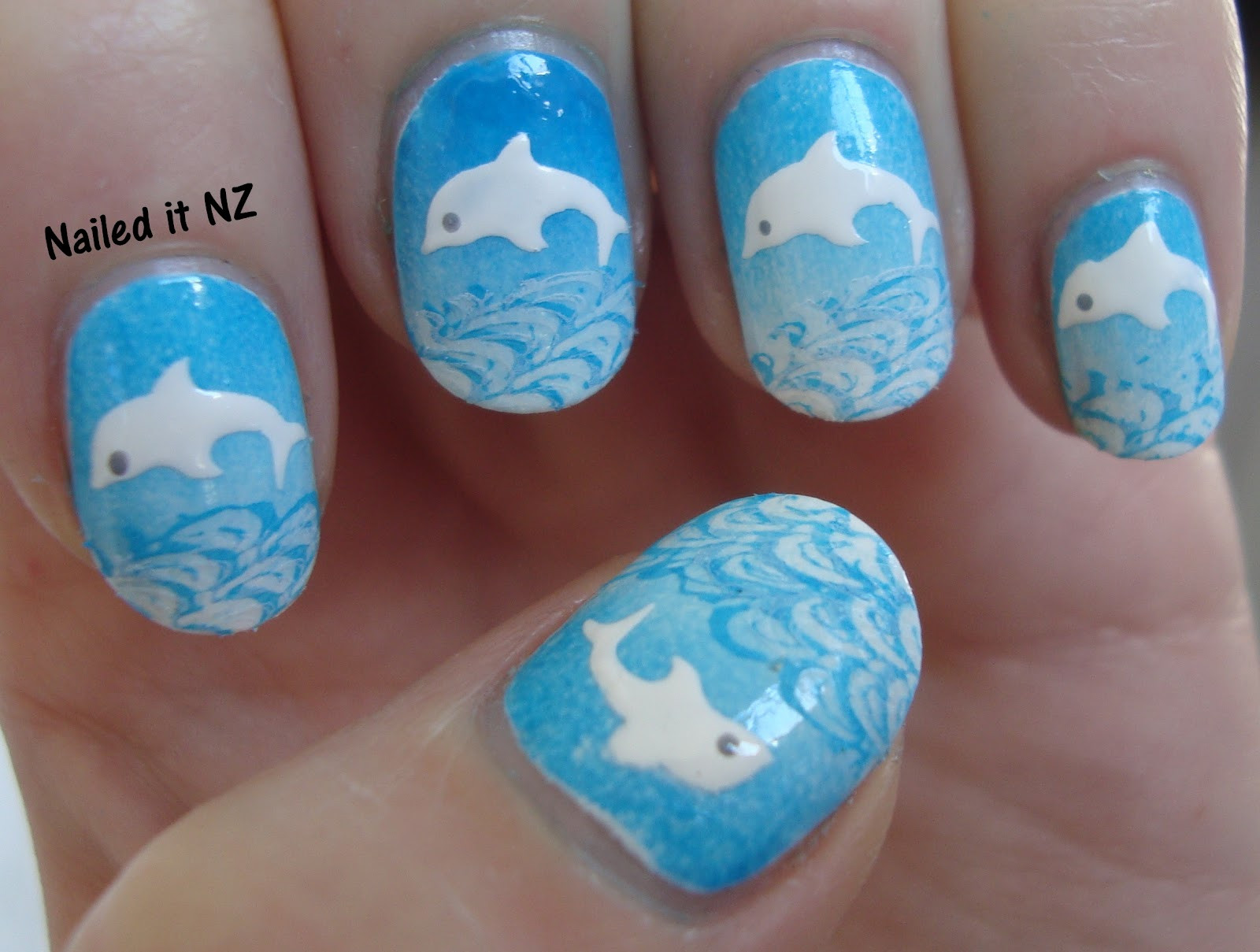10. Dolphin Nail Art for Summer - wide 5