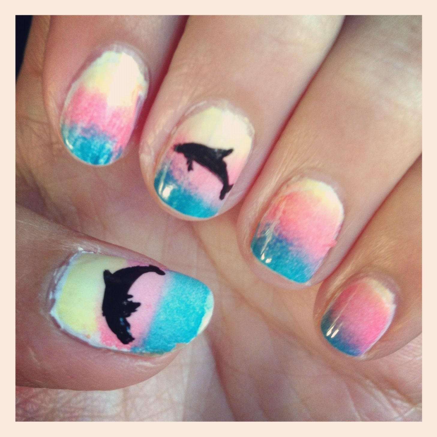 Dolphin Nail Designs
 Dolphin sunset Nail design