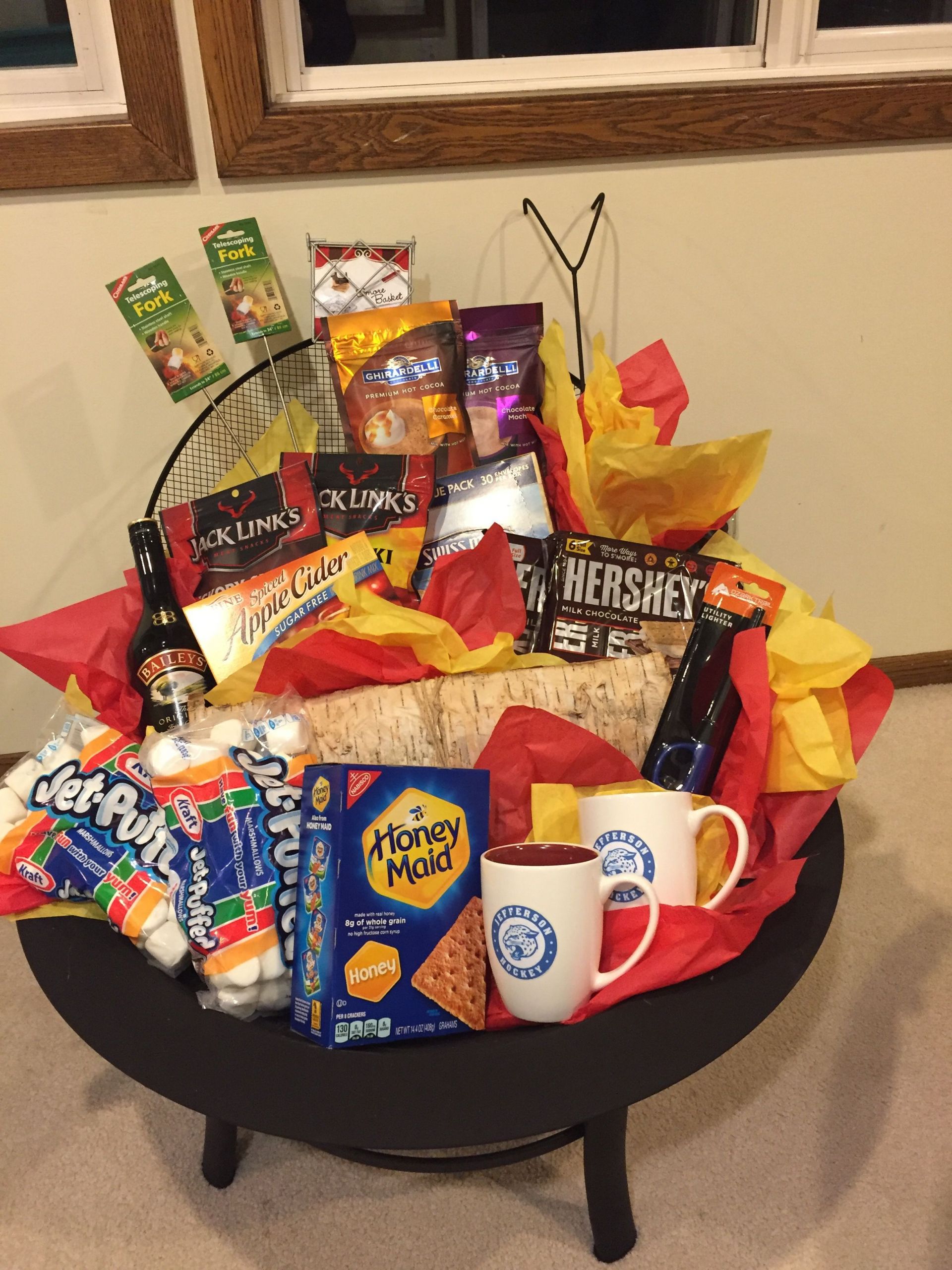 Donation Gift Basket Ideas
 Fire pit donation basket Super easy to assemble
