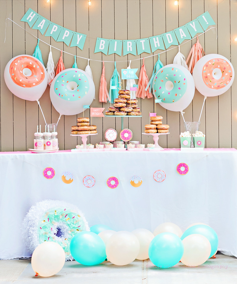 Donut Birthday Party
 Mint & Peach Donut Party Go Nuts  Hostess with the