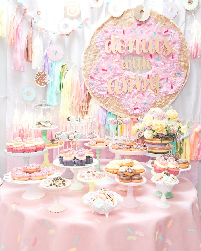 Donut Birthday Party
 Kara s Party Ideas Pastel Donut Birthday Party