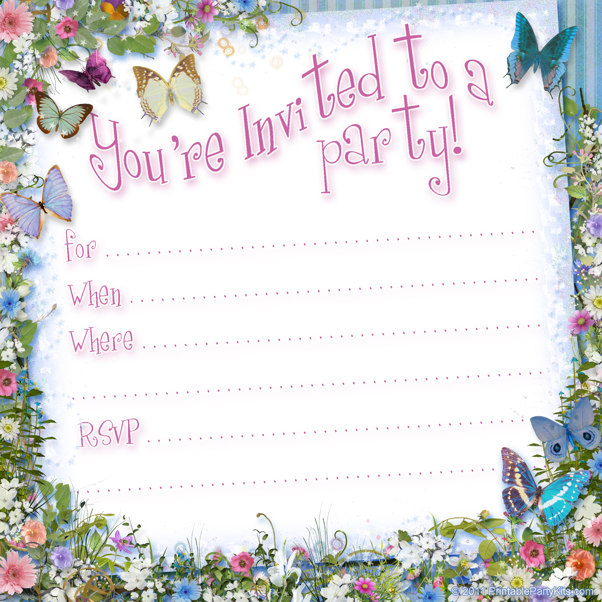 Downloadable Birthday Invitations
 Free Printable Girls Birthday Invitations – FREE Printable