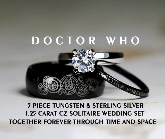 Dr Who Wedding Rings
 Stunning ‘Doctor Who’ Wedding Ring Set – We Geek Girls