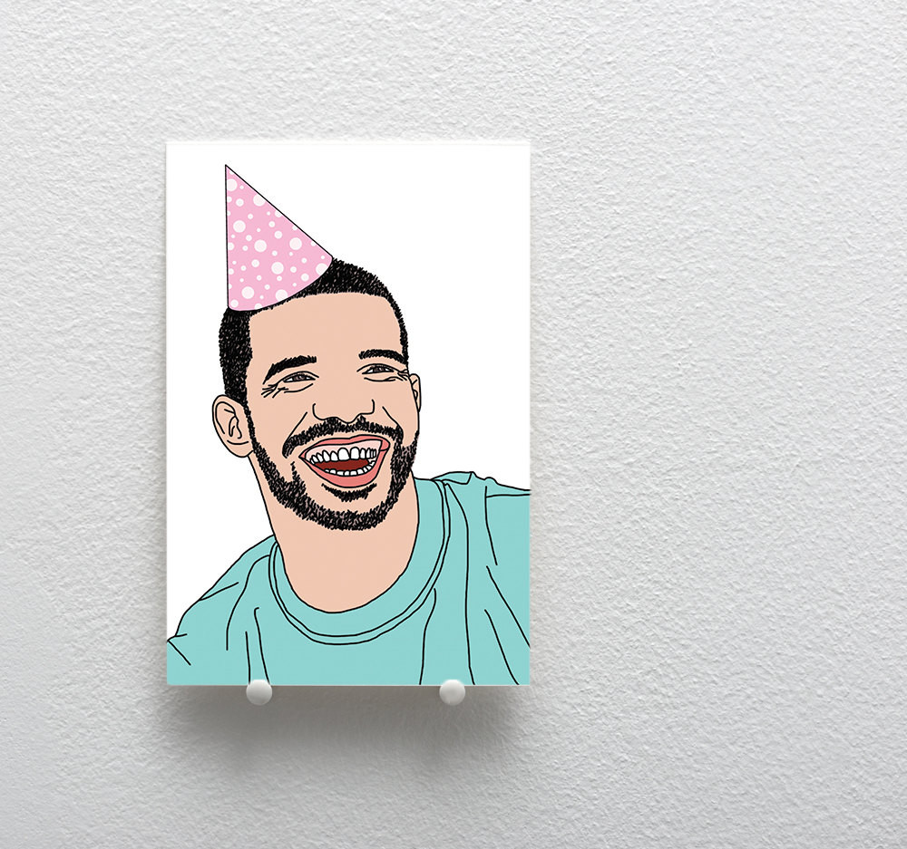 Drake Birthday Card
 Drake Birthday Card Blank Drake Party Card Birthday Card