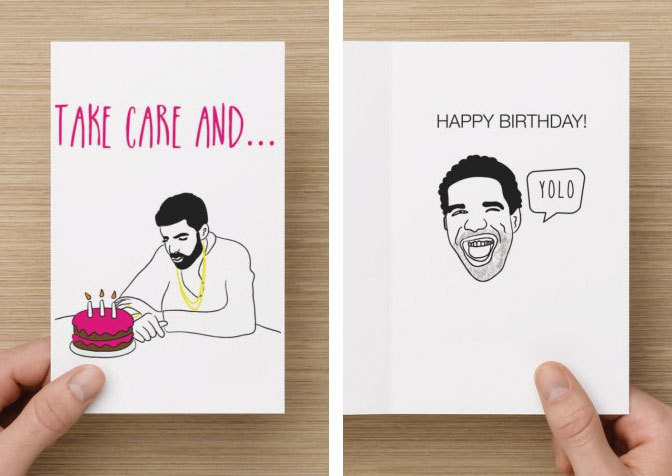 Drake Birthday Card
 Drake Funny Birthday Card Take Care Happy by diamonddonatello