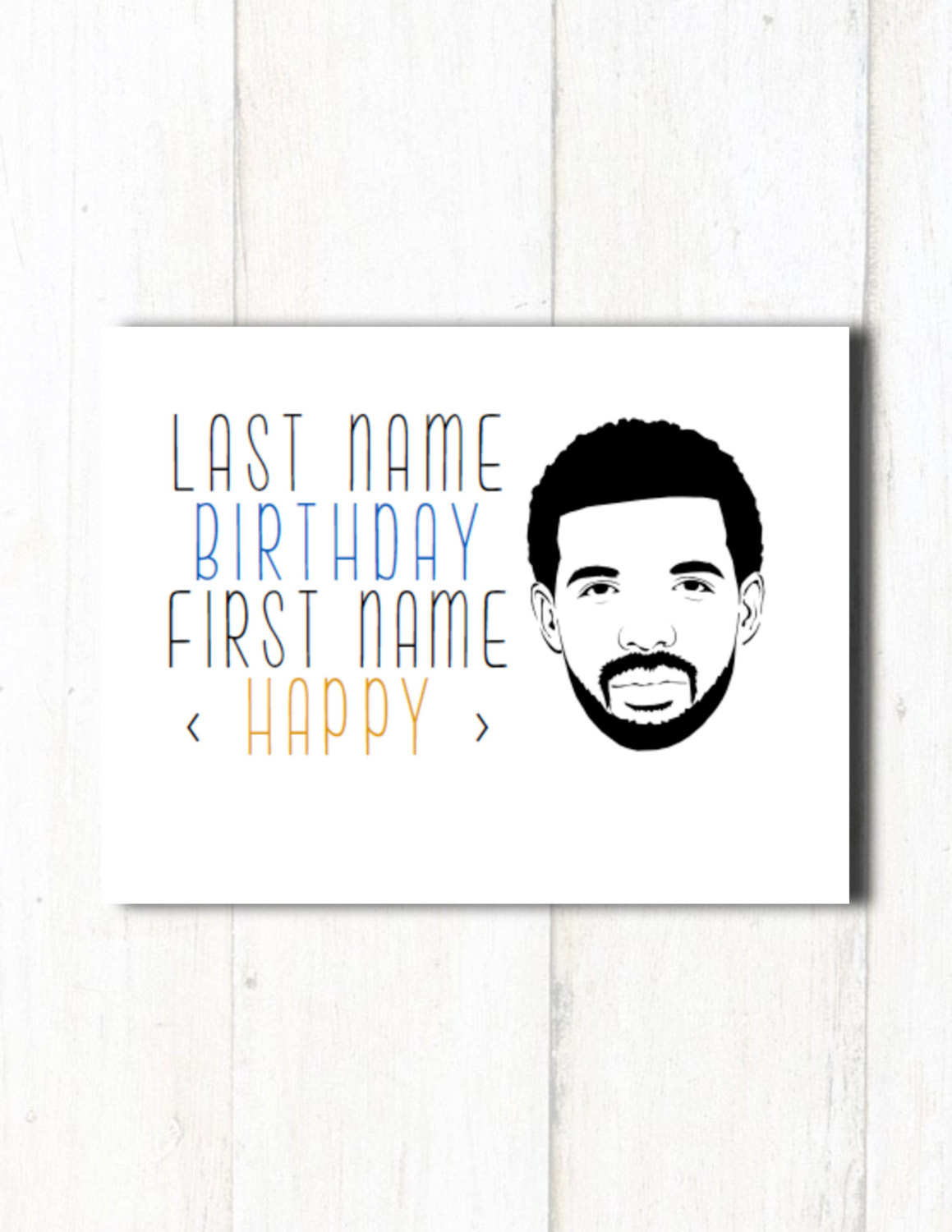Drake Birthday Card
 PRINTABLE Birthday Card Drake Cards by