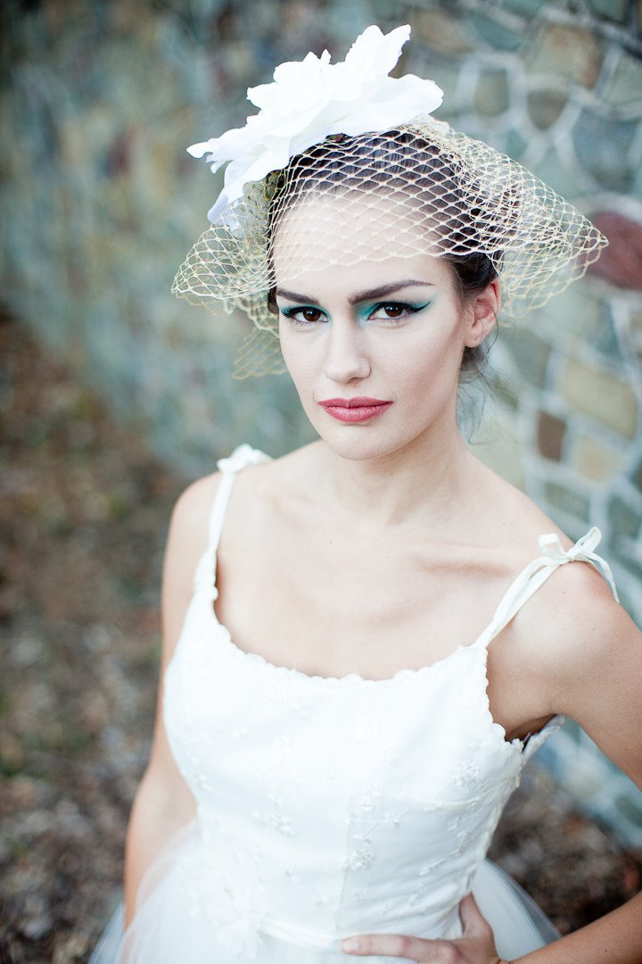 Dramatic Bridal Makeup
 Dramatic bridal makeup and vintage birdcage veil
