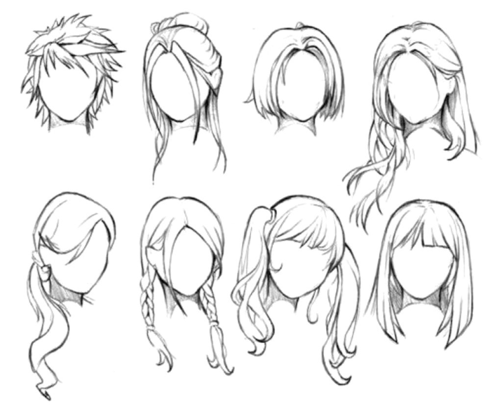 Draw Anime Hairstyles
 Hairstyles paintings search result at PaintingValley