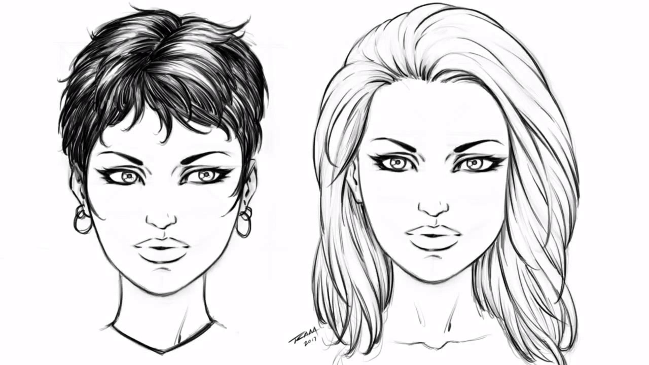 Drawing Female Hairstyles
 How to Draw 2 Hair Styles Female Step by Step