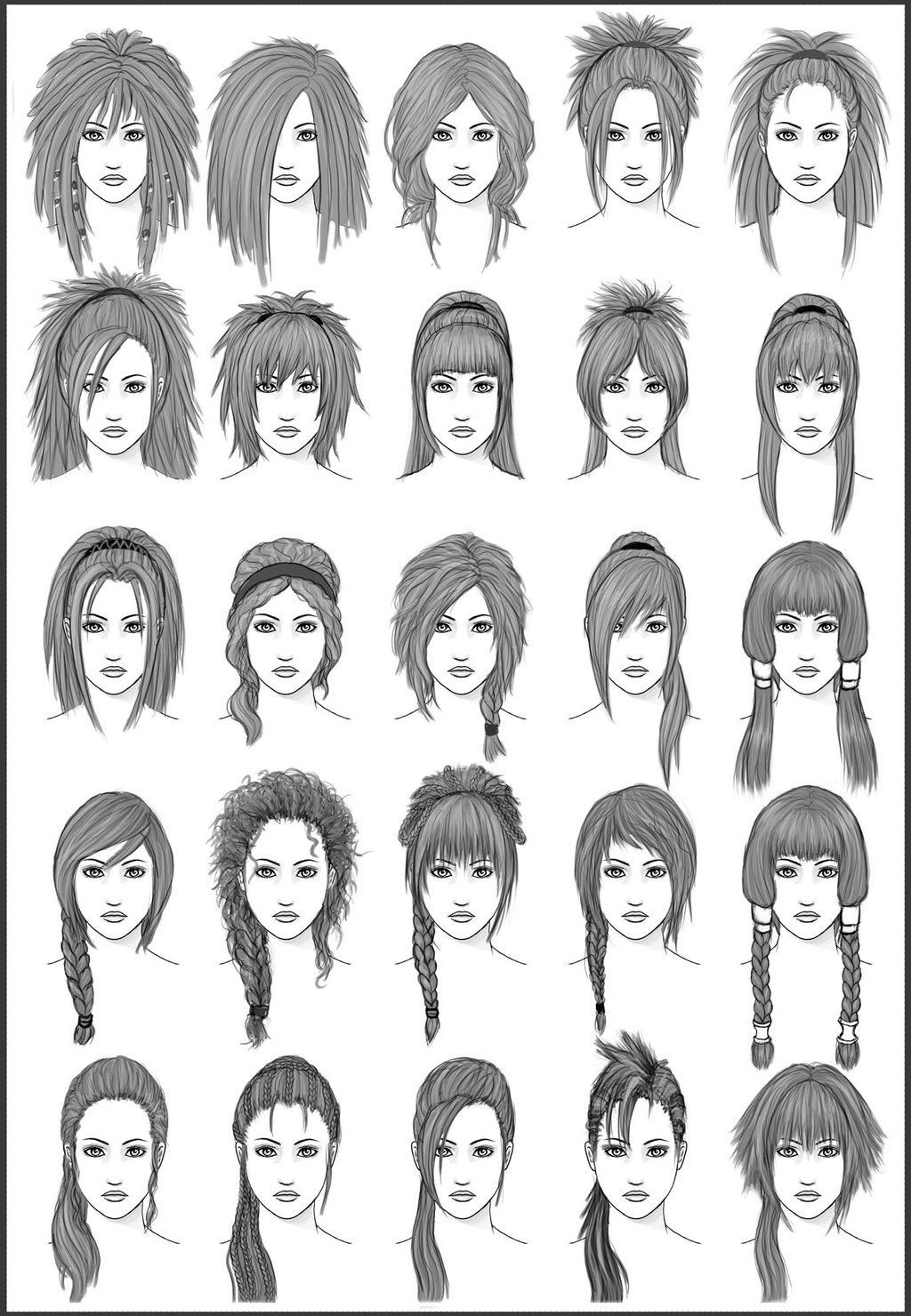 Drawing Female Hairstyles
 Women s Hair Set 3 by dark sheikahviantart on