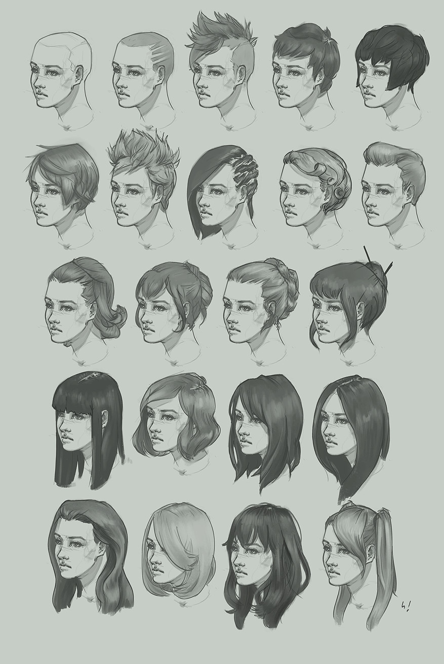 Drawing Female Hairstyles
 Hairstyle study by Art hKm on DeviantArt