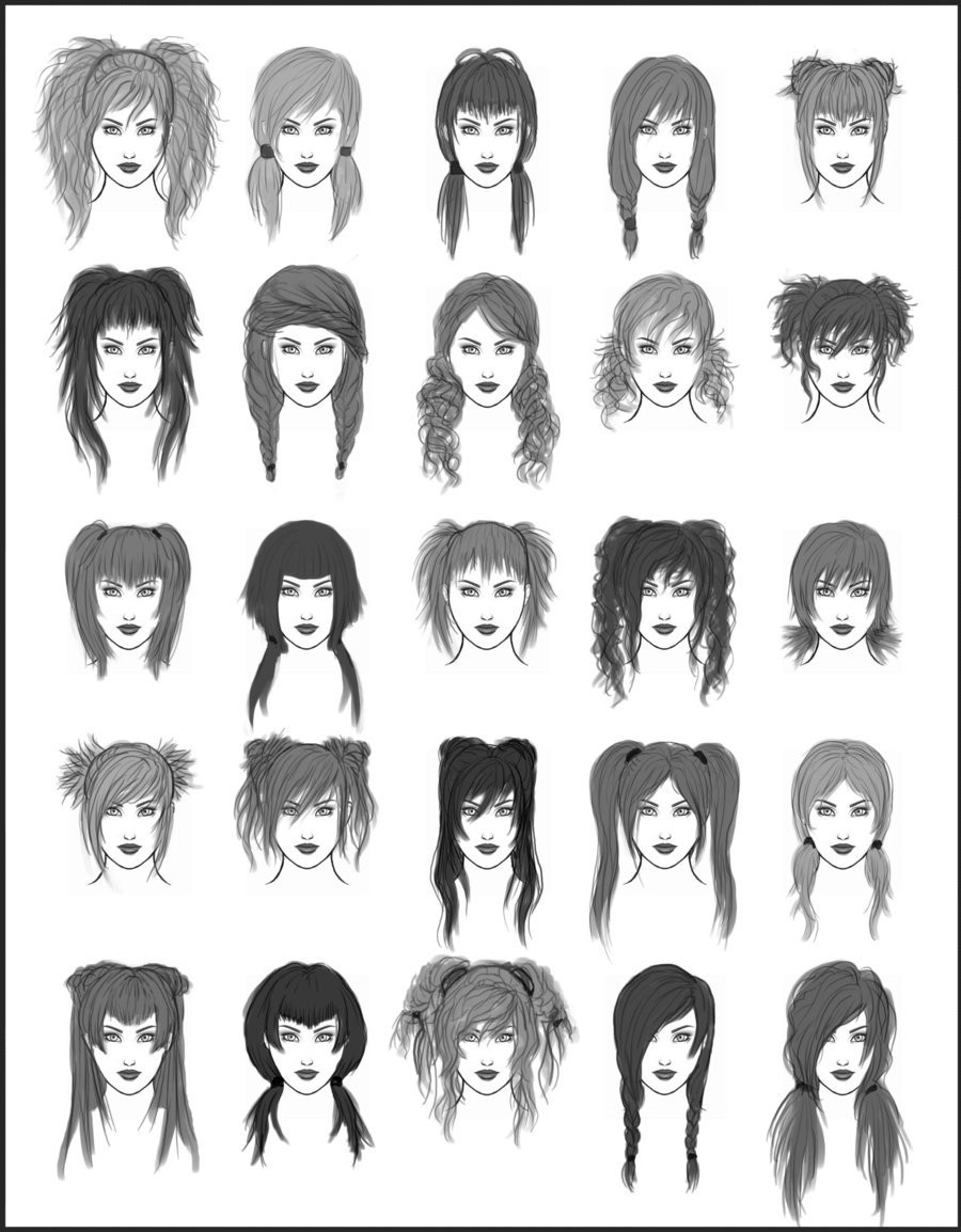 Drawing Female Hairstyles
 drawing art hair girl female style women draw boy man men