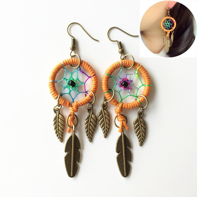 Dream Catcher Earrings
 Dream Catcher Earring With Alloy Feathers Vintage indian