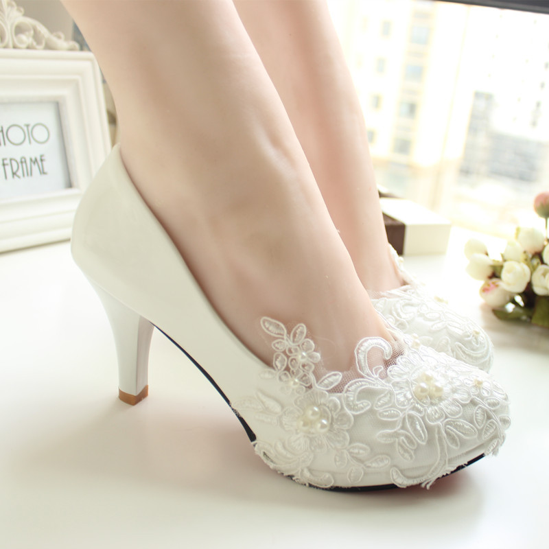 Dressy Shoes For Wedding
 Handmade lace wedding shoes white bridal shoes bridesmaid