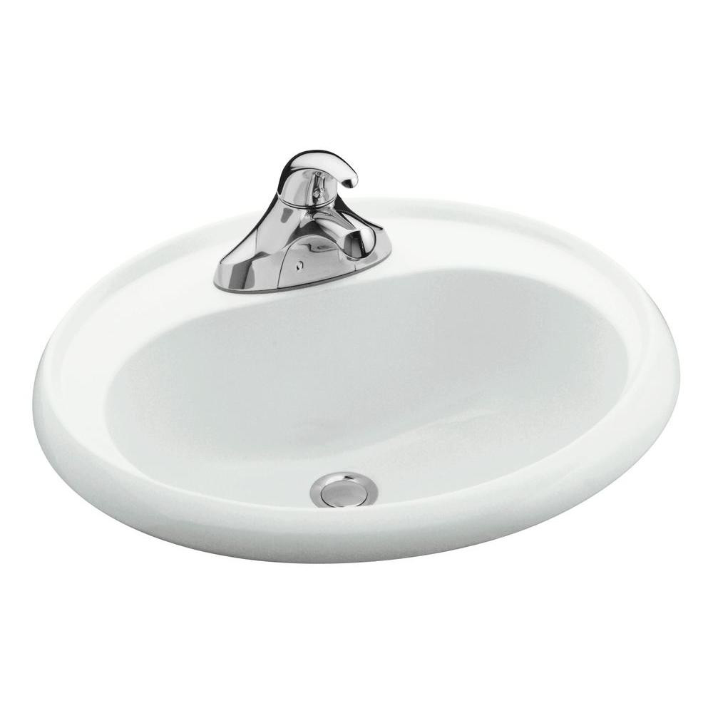 Drop In Bathroom Sinks Oval
 STERLING Oval Drop In Vikrell Bathroom Sink in White