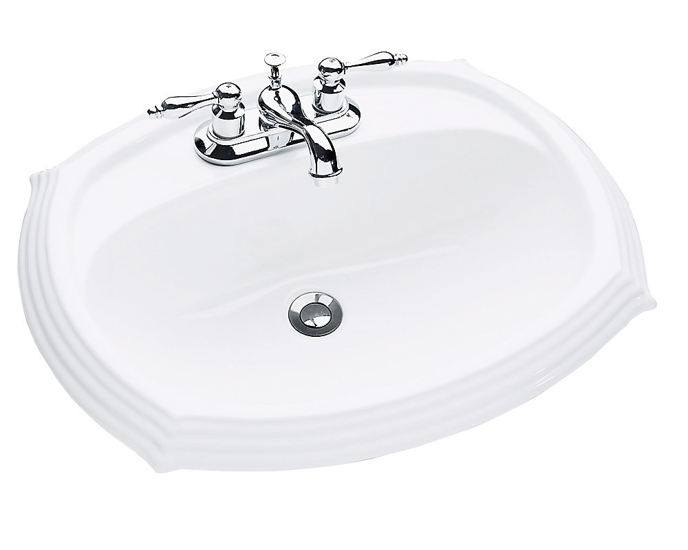 Drop In Bathroom Sinks Oval
 GLACIER BAY Regent Oval Drop In Bathroom Sink in White
