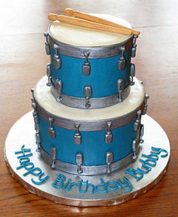 Drum Birthday Cake
 10 Best images about Drum Set cakes on Pinterest