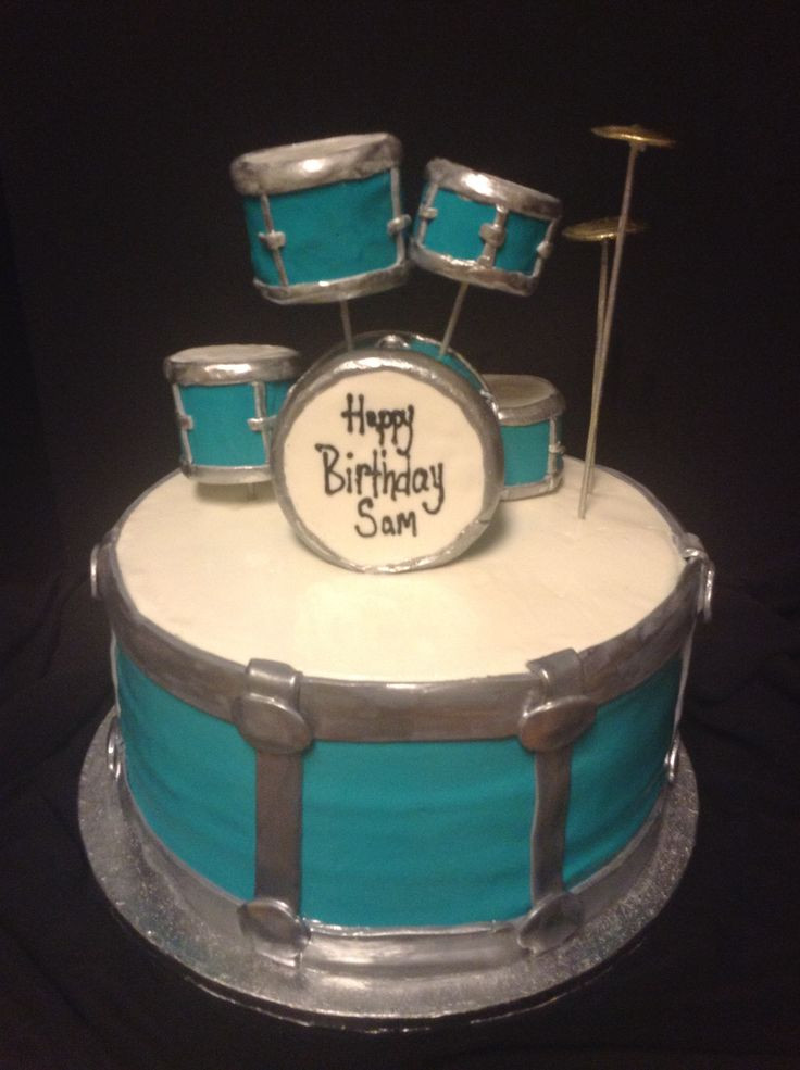Drum Birthday Cake
 24 best musical cakes images on Pinterest
