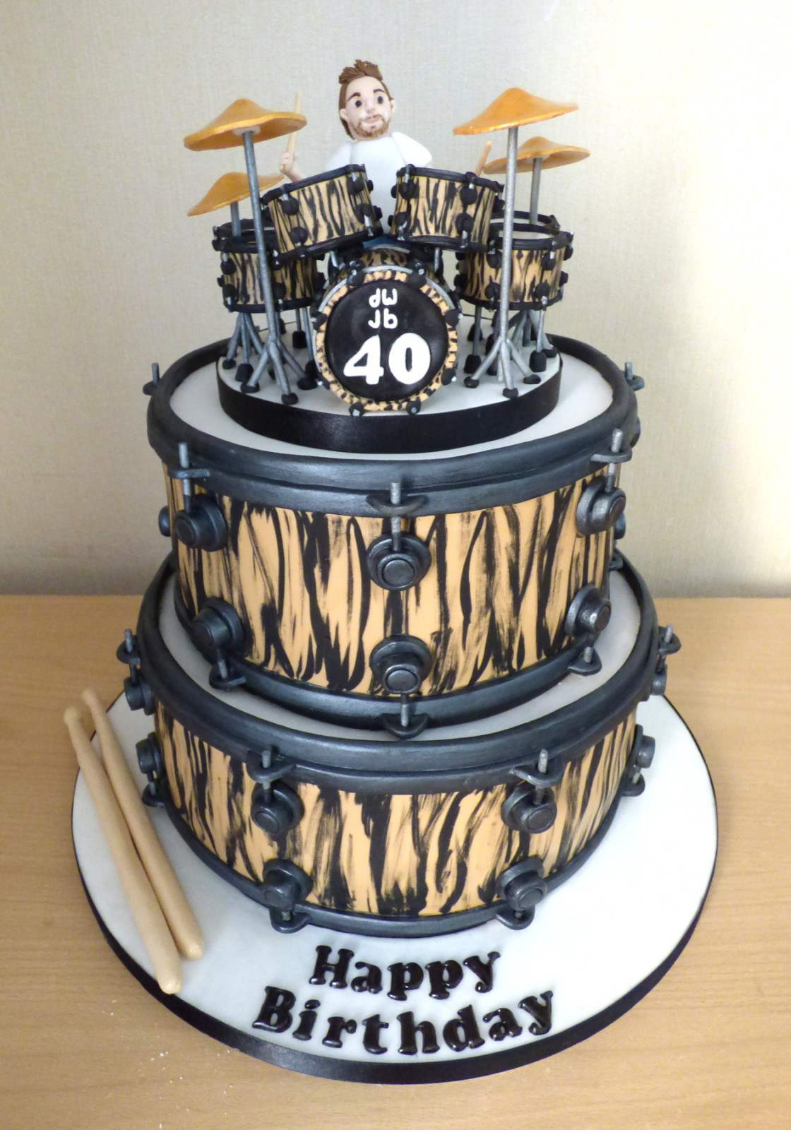 Drum Birthday Cake
 2 Tier Drummer and Drum Kit Birthday Cake Susie s Cakes