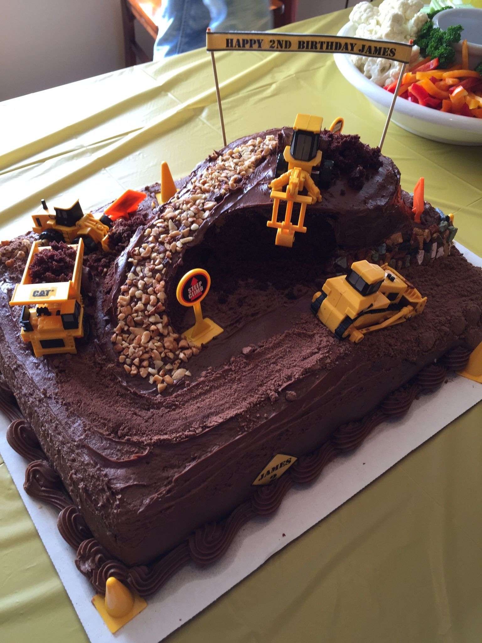 Dump Truck Birthday Cake
 Dump truck excavator birthday cake With images