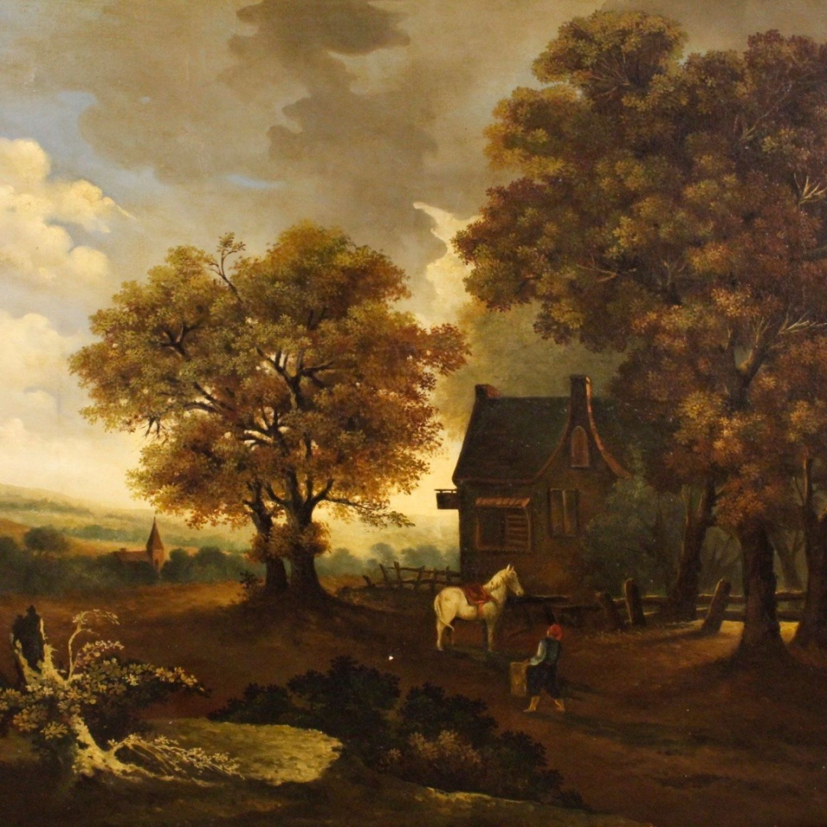 Dutch Landscape Painting
 19th Century Oil on Canvas Dutch Signed Landscape Painting