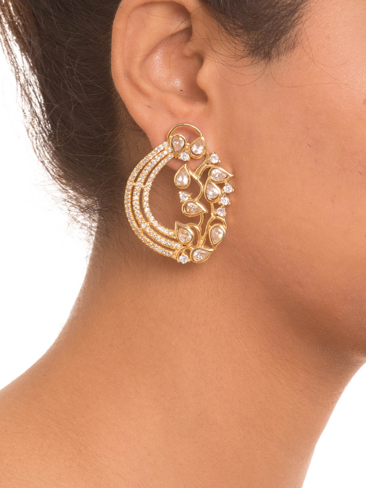 Earring Studs
 Buy Ghanthan Jewels Earrings Gold Plated Diamond Studs at