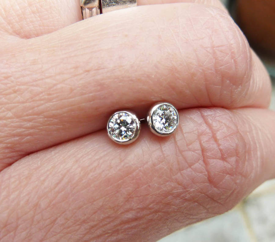 Earring Studs
 platinum diamond stud earrings by karen johnson