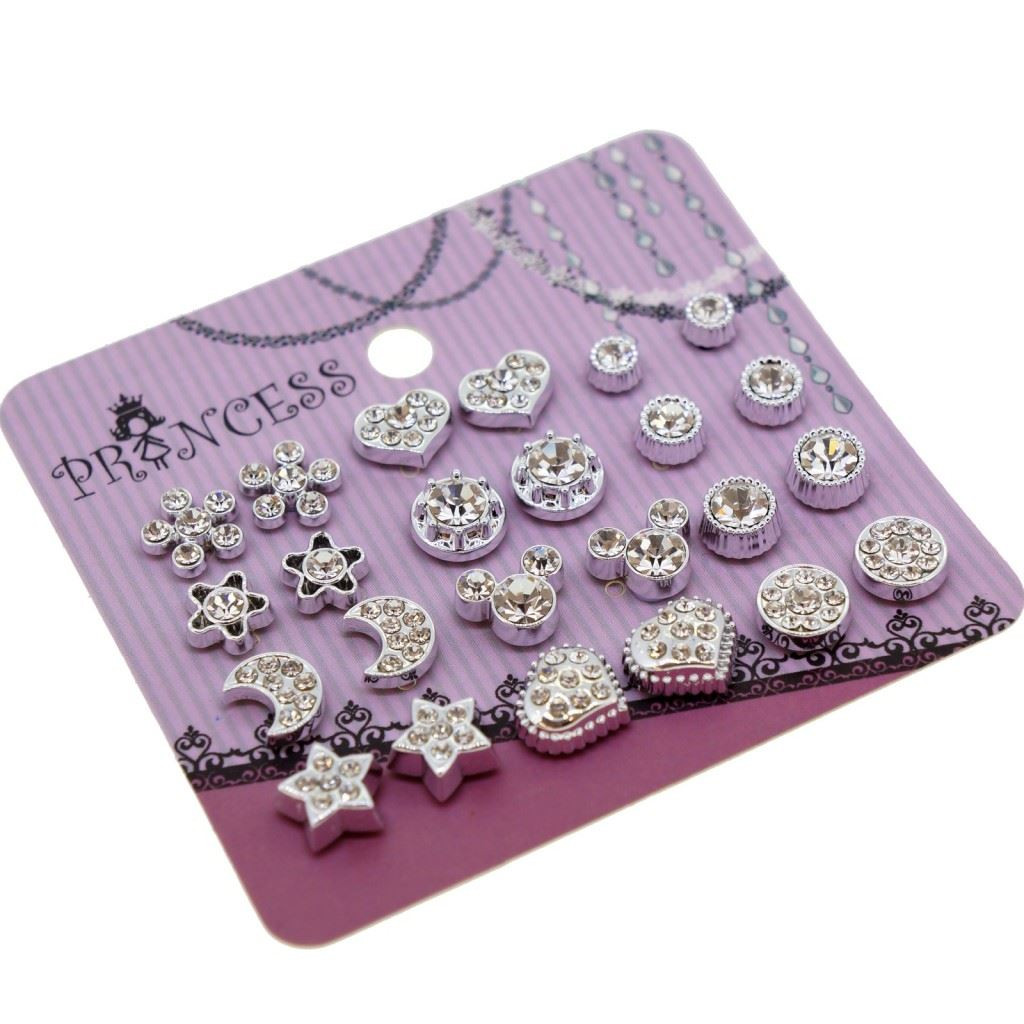 Earrings For Teens
 Color Crystal Magnetic Clip Stud Earrings Fashion