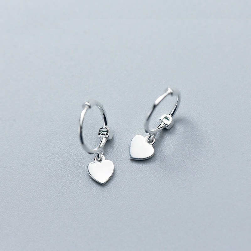 Earrings For Teens
 2019 925 Solid Sterling Silver heart Small Stud
