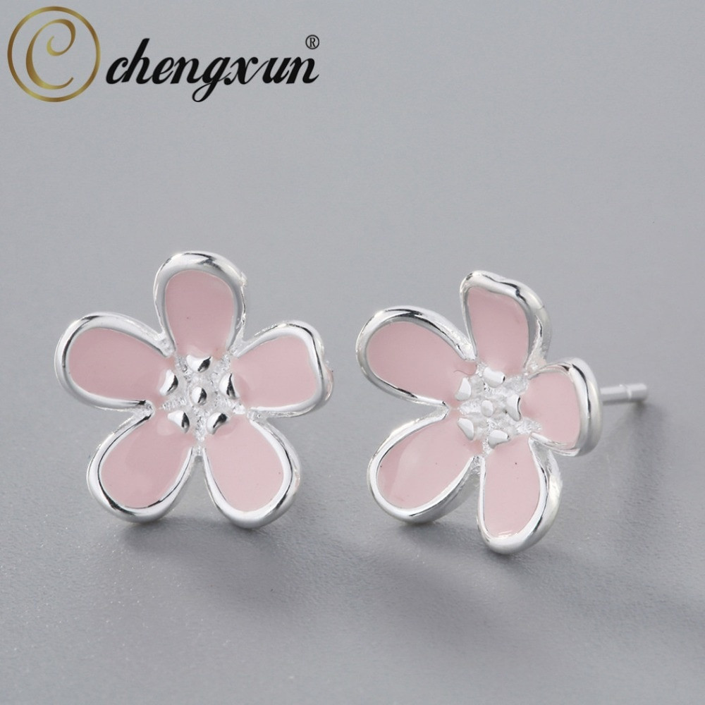 Earrings For Teens
 Aliexpress Buy CHENGXUN Romantic Pink Sakura Flower