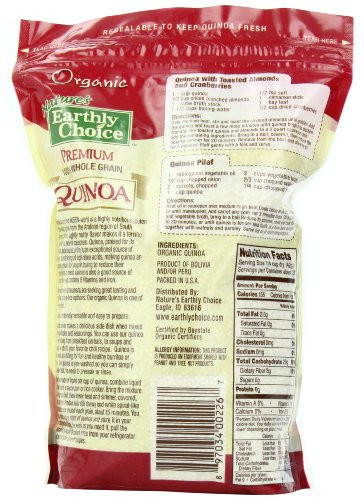 Earthly Grains Quinoa
 Nature s Earthly Choice Organic Premium Quinoa Whole