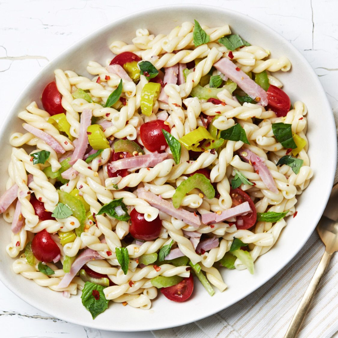 Easter Salads Food Network
 Spicy Italian Pasta Salad with Ham and Pepperoncini
