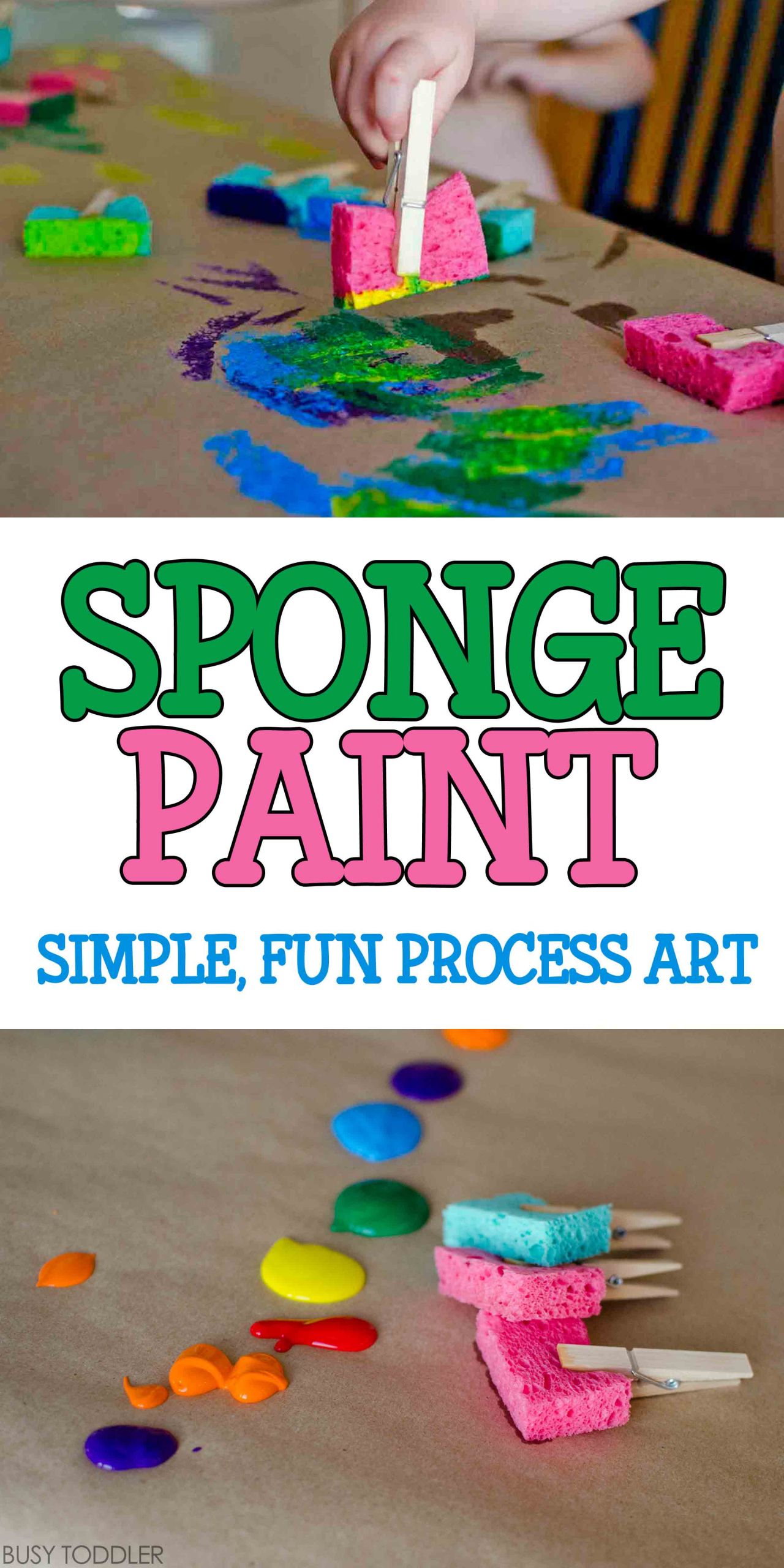 Easy Art Projects Preschoolers
 Sponge Painting Process Art Busy Toddler