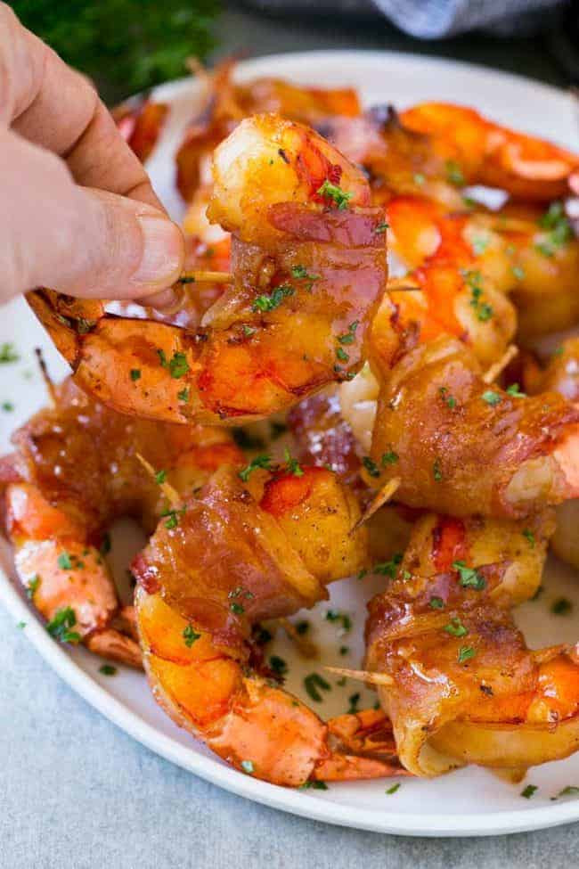 Easy Bacon Appetizers
 Sweet and Savory Bacon Wrapped Shrimp
