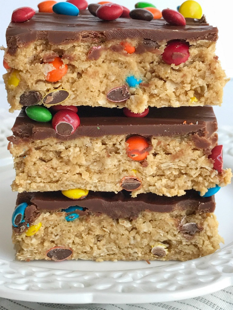 Easy Candy Recipes For Kids To Make
 no bake Monster Cookie Dough Bars To her as Family
