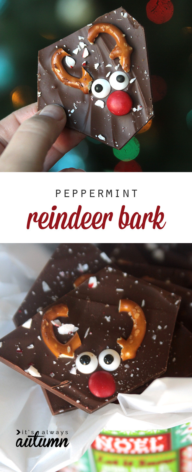 Easy Candy Recipes For Kids To Make
 peppermint reindeer bark super easy recipe It s Always