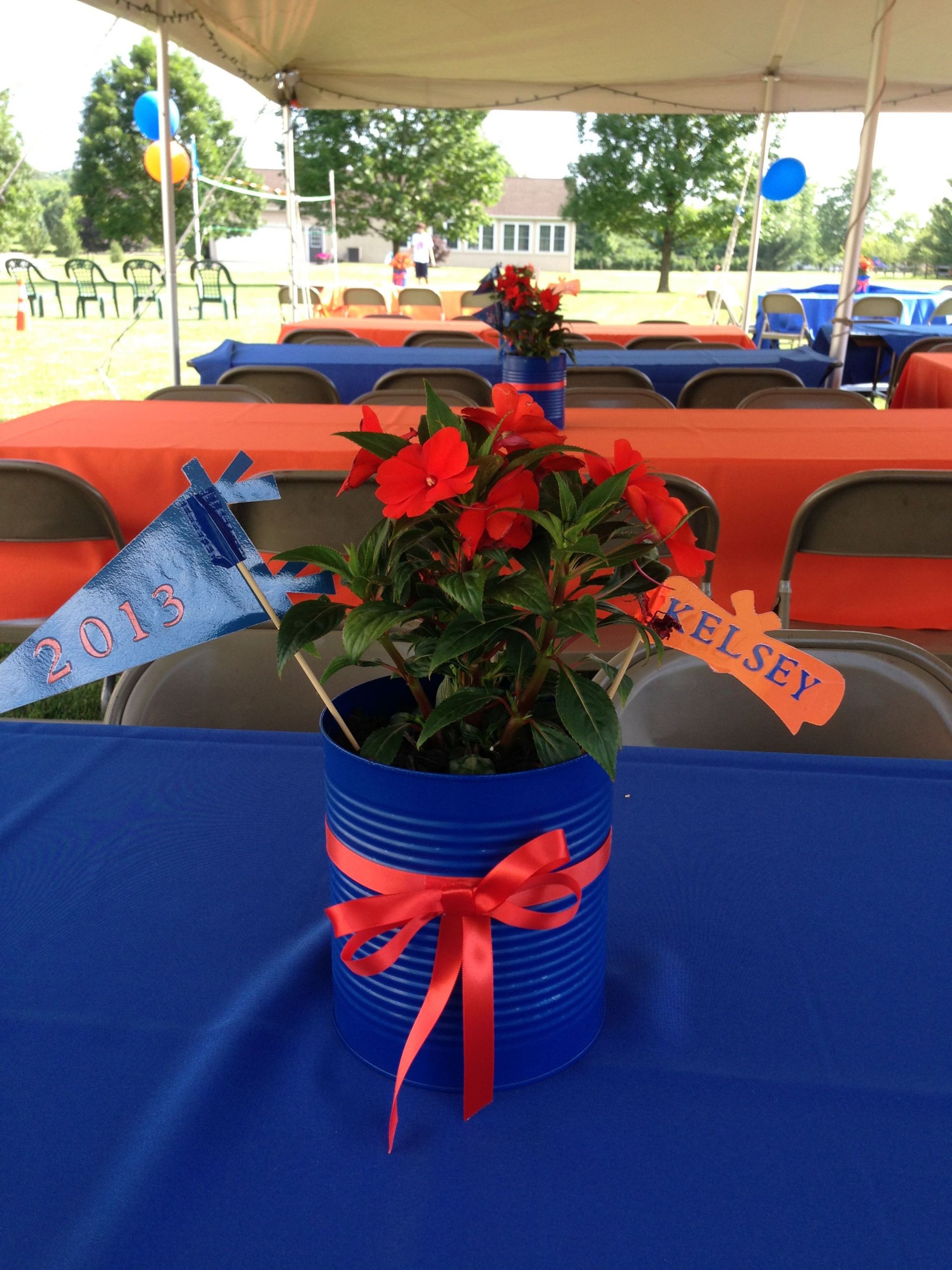 Easy Centerpiece Ideas For Graduation Party
 easy centerpiece idea for an outdoor graduation party it